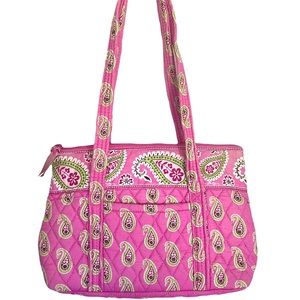 Vera Bradley Bermuda Pink Paisley Little Betsy Bag Purse 100% Cotton Quilted